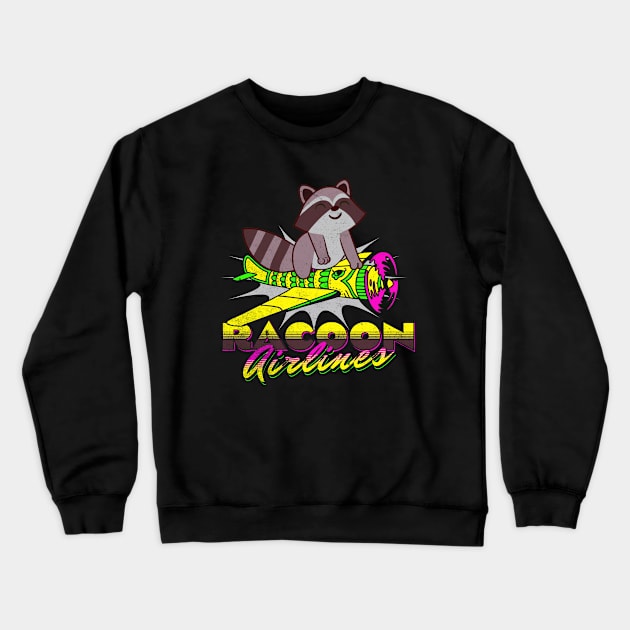Racoon Airlines Crewneck Sweatshirt by alcoshirts